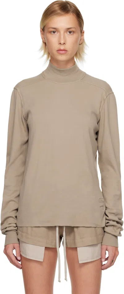Rick Owens Drkshdw Taupe Concordians Headon Dbl Sweater In Brown