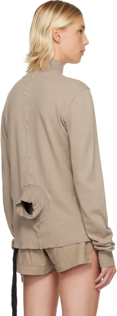 Rick Owens Drkshdw Taupe Concordians Headon Dbl Sweater In Brown