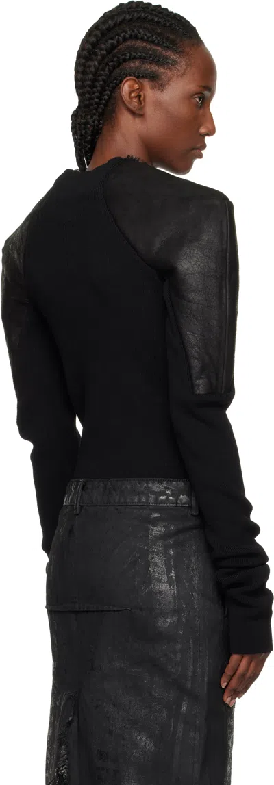 Rick Owens Black Concordians Runway Girdered Reversible Sweater In Black
