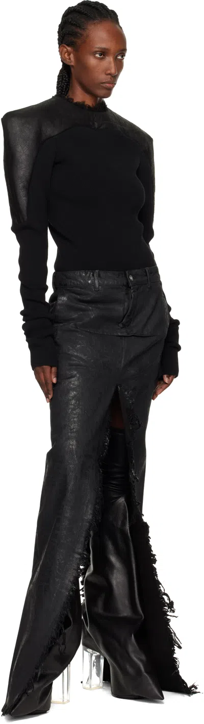 Rick Owens Black Concordians Runway Girdered Reversible Sweater In Black