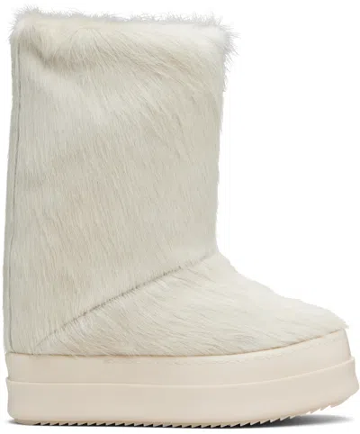 Rick Owens Off-white Concordians Mega Bumper Lunar Boots In Neutral