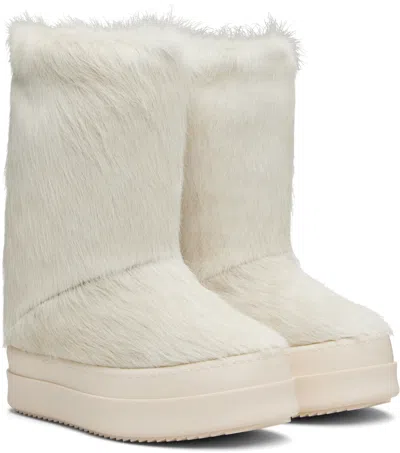 Rick Owens Off-white Concordians Mega Bumper Lunar Boots In Neutral