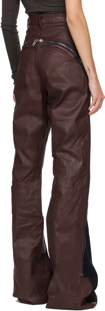 Rick Owens Drkshdw Burgundy Concordians Bolan Banana Jeans In Brown