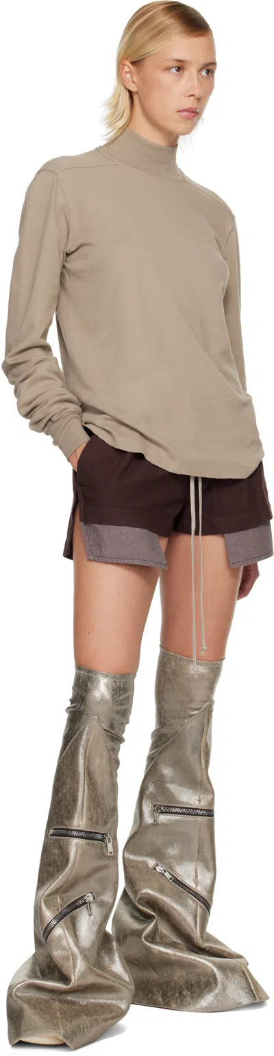 Rick Owens Drkshdw Burgundy Concordians Fog Boxers Shorts In Brown