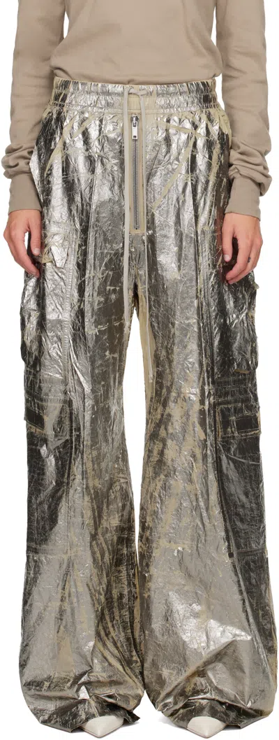 Rick Owens Drkshdw Silver Concordians Double Jumbo Belas Cargo Pants In Gray
