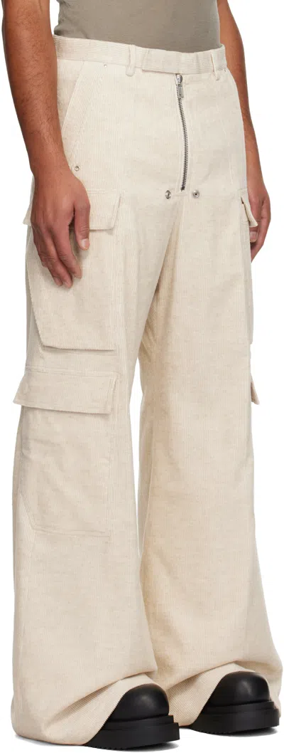 Rick Owens Off-white Concordians Tailored Cargobelas Cargo Pants In White