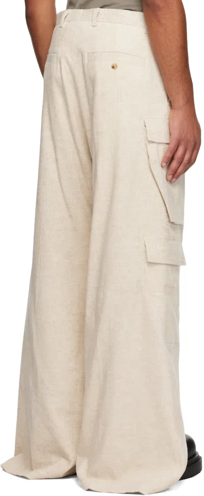 Rick Owens Off-white Concordians Tailored Cargobelas Cargo Pants In White