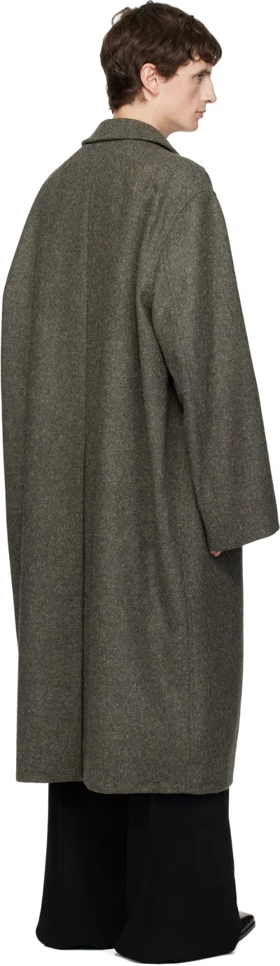 Rick Owens Khaki Concordians Jumbo Mac Coat In Gray