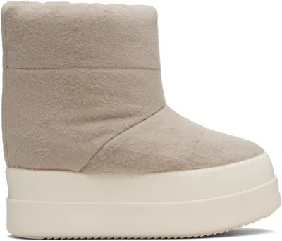 Rick Owens Drkshdw Taupe Concordians Mega Bumper Low Lunar Boots In Neutral