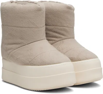 Rick Owens Drkshdw Taupe Concordians Mega Bumper Low Lunar Boots In Neutral