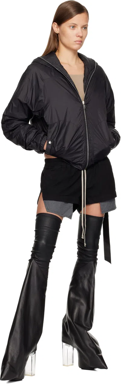 Rick Owens Drkshdw Black Concordians Sealed Windbreaker Jacket In Black