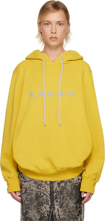 Rick Owens Drkshdw Yellow Concordians Oversized Hoodie In Multi
