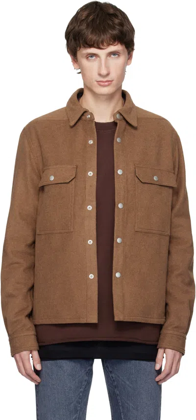 Rick Owens Drkshdw Orange Concordians Cropped Overshirt In Brown