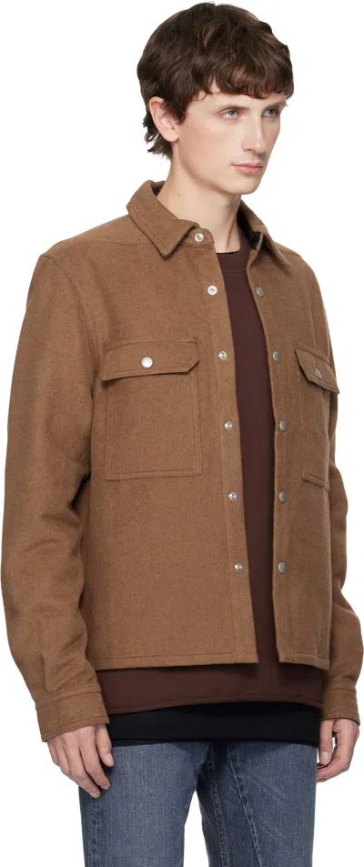 Rick Owens Drkshdw Orange Concordians Cropped Overshirt In Brown