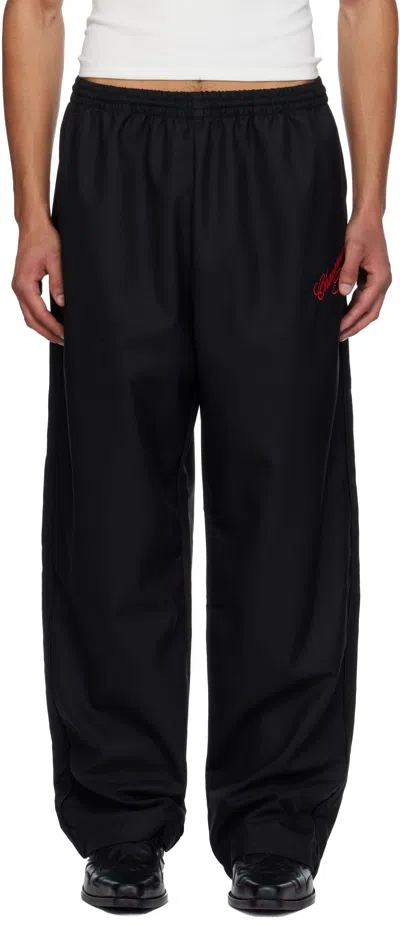 Willy Chavarria Black Ruff Rider Trousers In Black