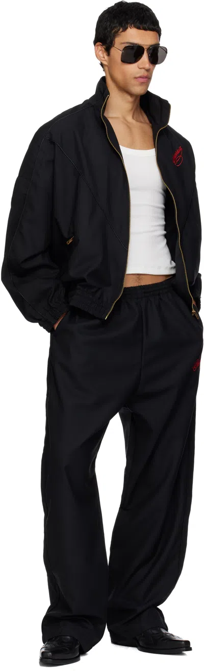 Willy Chavarria Black Ruff Rider Trousers In Black