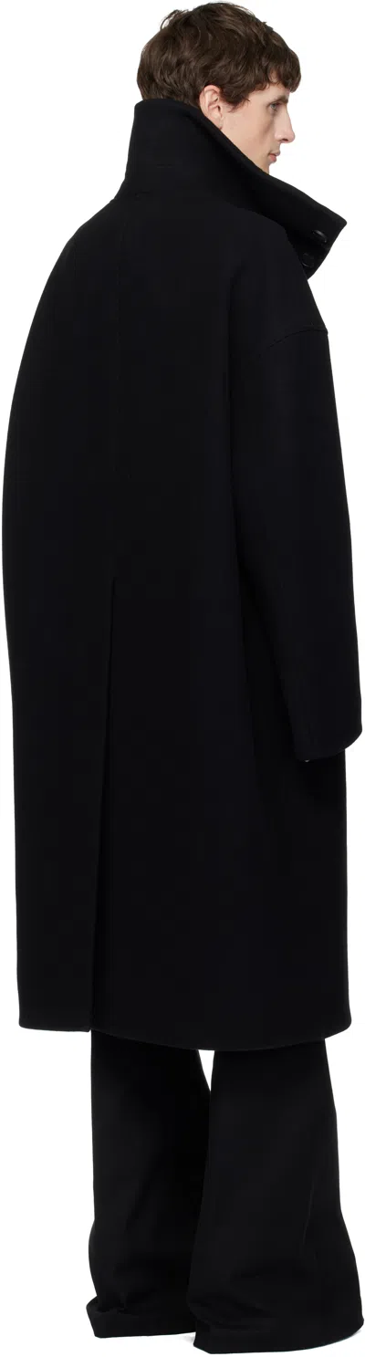 Rick Owens Black Concordians Dracucollar Coat In Black