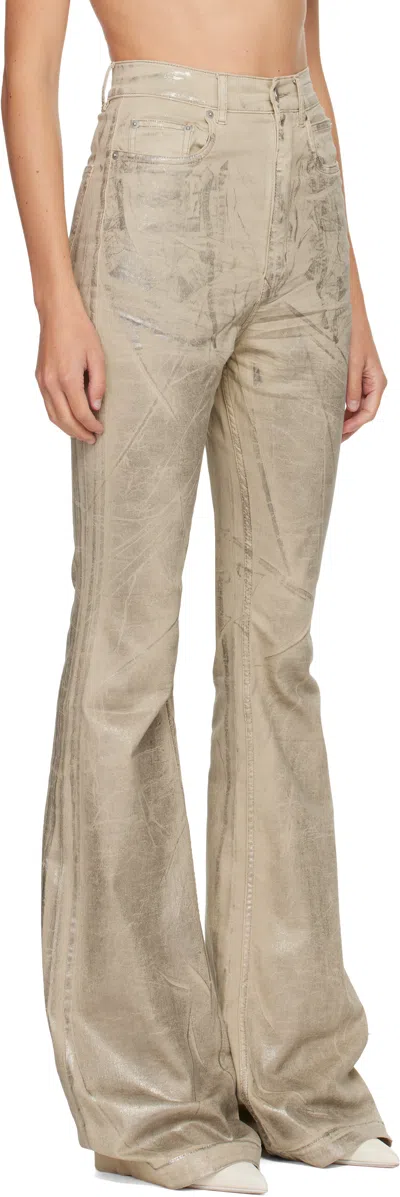 Rick Owens Drkshdw Silver Concordians Bolan Bootcut Jeans In Brown