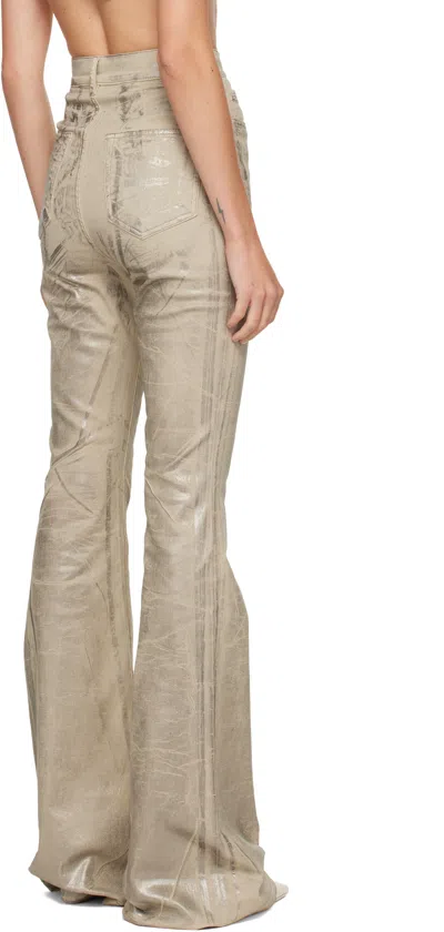 Rick Owens Drkshdw Silver Concordians Bolan Bootcut Jeans In Brown