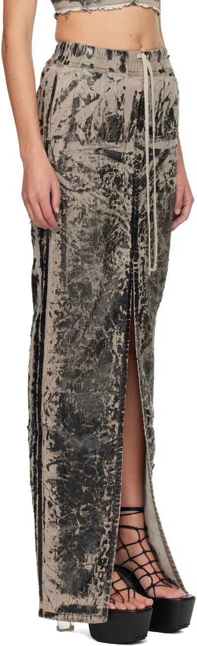 Rick Owens Drkshdw Drawstrings Midi Skirt In Green