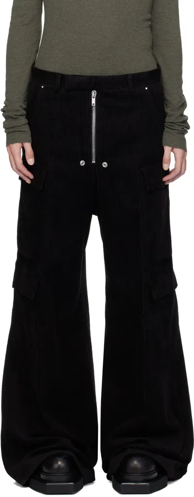 Rick Owens Black Concordians Tailored Cargobelas Cargo Pants In Black