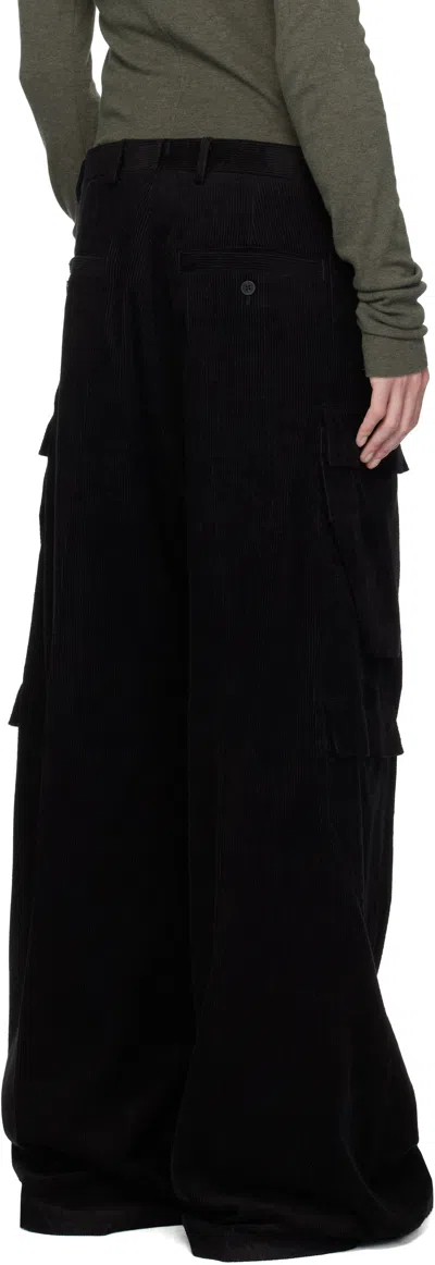 Rick Owens Black Concordians Tailored Cargobelas Cargo Pants In Black