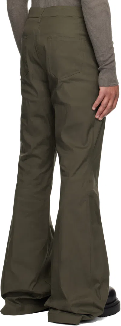 Rick Owens Khaki Concordians Bolan Bootcut Trousers In Green