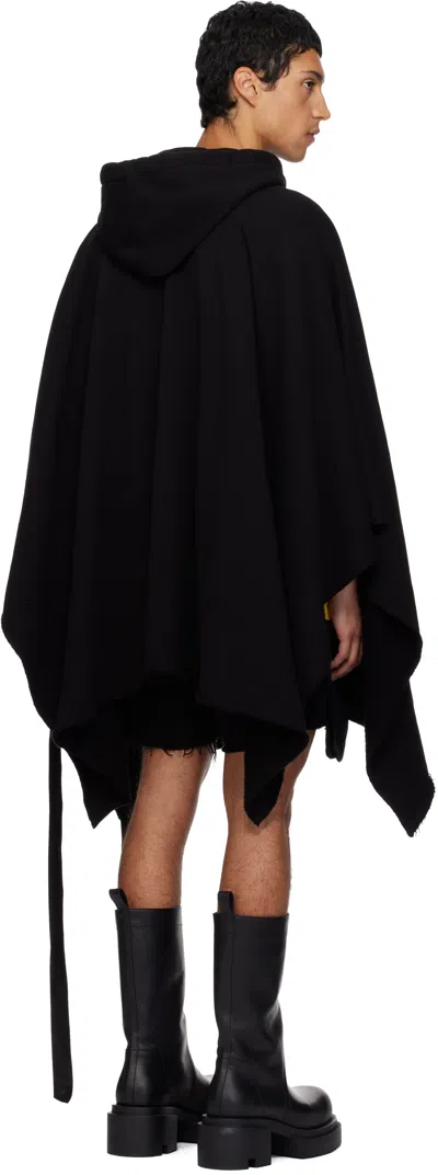 Rick Owens Drkshdw Asymmetric Hem Hooded Sweatshirt Design In Black