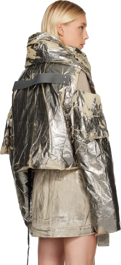 Rick Owens Drkshdw Silver Concordians Convertible Jacket In Gray