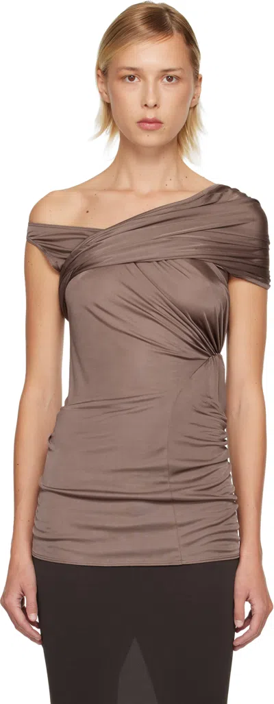 Rick Owens Purple Concordians Sahara Top In Brown