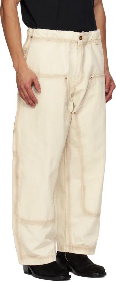 Willy Chavarria Ivory Cotton Wide-leg Workwear Toluca Pant In Neutral