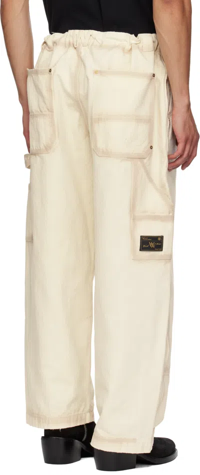 Willy Chavarria Ivory Cotton Wide-leg Workwear Toluca Pant In Neutral