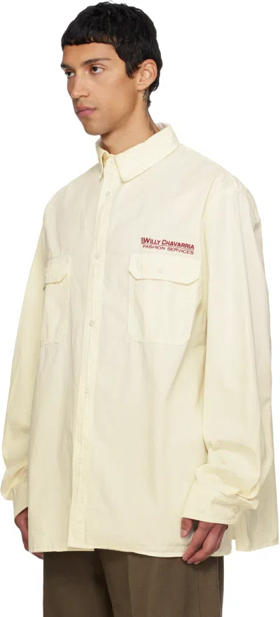 Willy Chavarria Off-white Concoran Ls Overshirt In Neutral