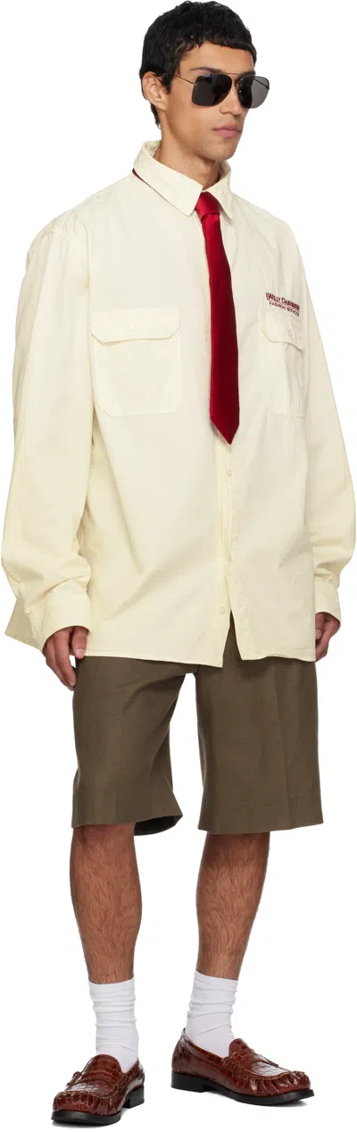 Willy Chavarria Off-white Concoran Ls Overshirt In Neutral