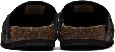 Diesel Black D-woodstock Slip-on Loafers In Animal Print