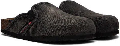 Diesel Black D-woodstock Slip-on Loafers In Animal Print