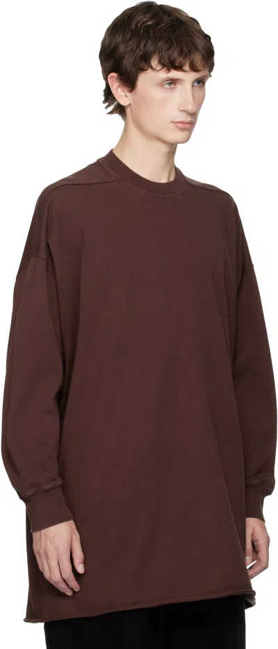 Rick Owens Drkshdw Burgundy Concordians Tommy Ls Sweatshirt In Brown