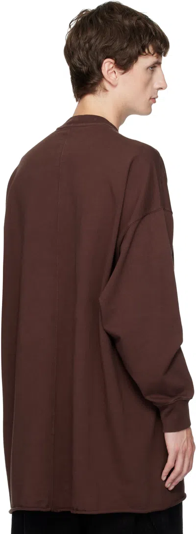 Rick Owens Drkshdw Burgundy Concordians Tommy Ls Sweatshirt In Brown