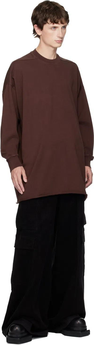Rick Owens Drkshdw Burgundy Concordians Tommy Ls Sweatshirt In Brown