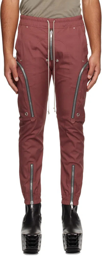 Rick Owens Pink Concordians Bauhaus Cargo Pants In Red