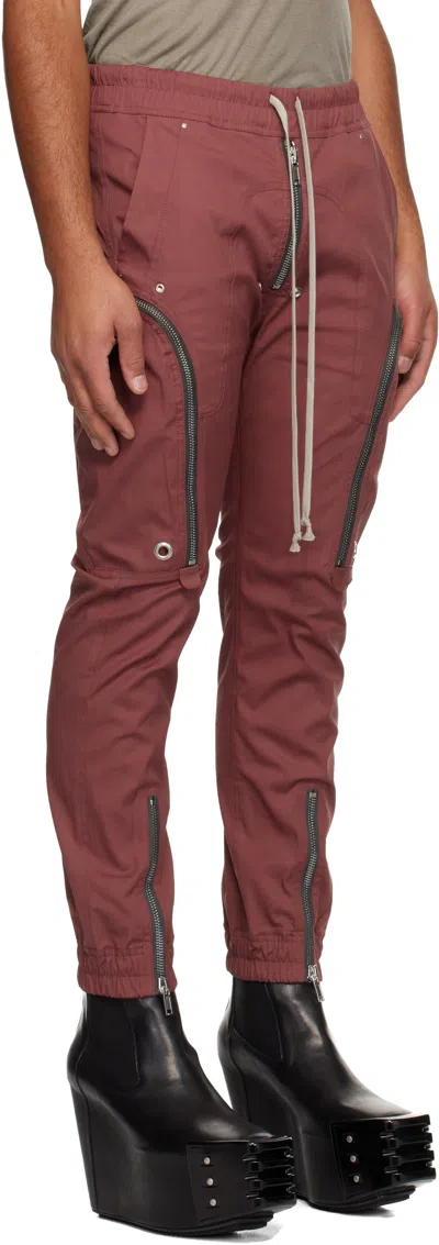 Rick Owens Pink Concordians Bauhaus Cargo Pants In Red