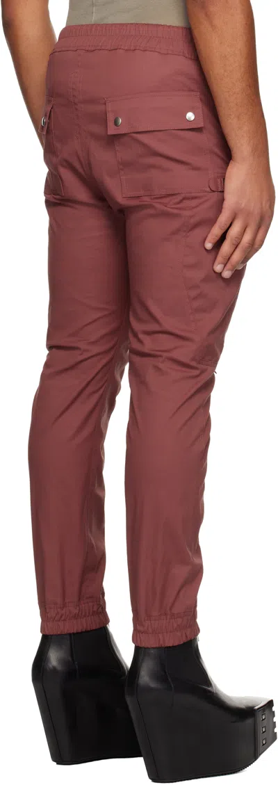 Rick Owens Pink Concordians Bauhaus Cargo Pants In Red