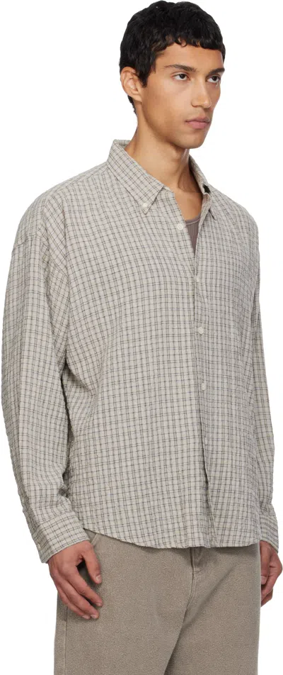Mfpen Button Down Shirt Grey Generation Check In Gray