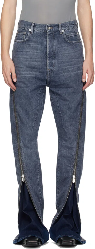 Rick Owens Drkshdw Blue Concordians Bolan Banana Jeans In Blue