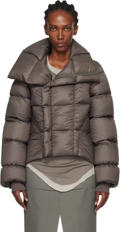 Rick Owens Gray Concordians Naska Duvet Down Jacket In Brown