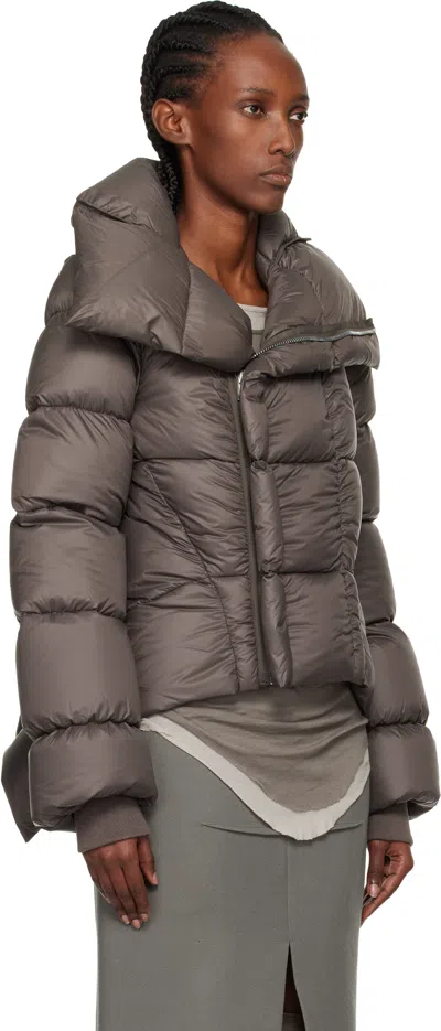Rick Owens Gray Concordians Naska Duvet Down Jacket In Brown