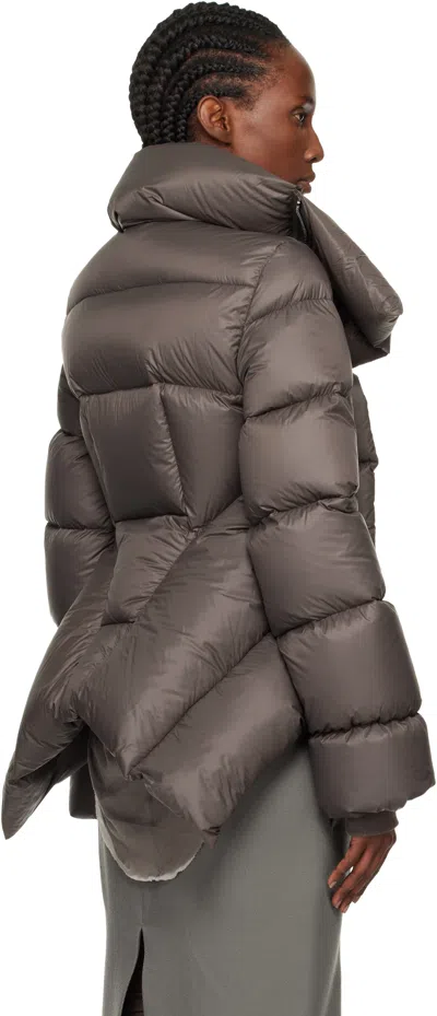 Rick Owens Gray Concordians Naska Duvet Down Jacket In Brown