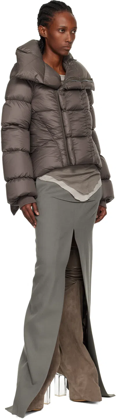 Rick Owens Gray Concordians Naska Duvet Down Jacket In Brown