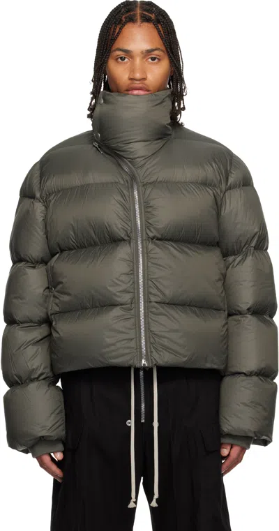 Rick Owens Khaki Concordians Turtle Down Jacket In Gray