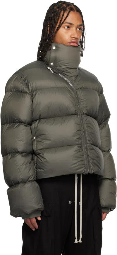 Rick Owens Khaki Concordians Turtle Down Jacket In Gray